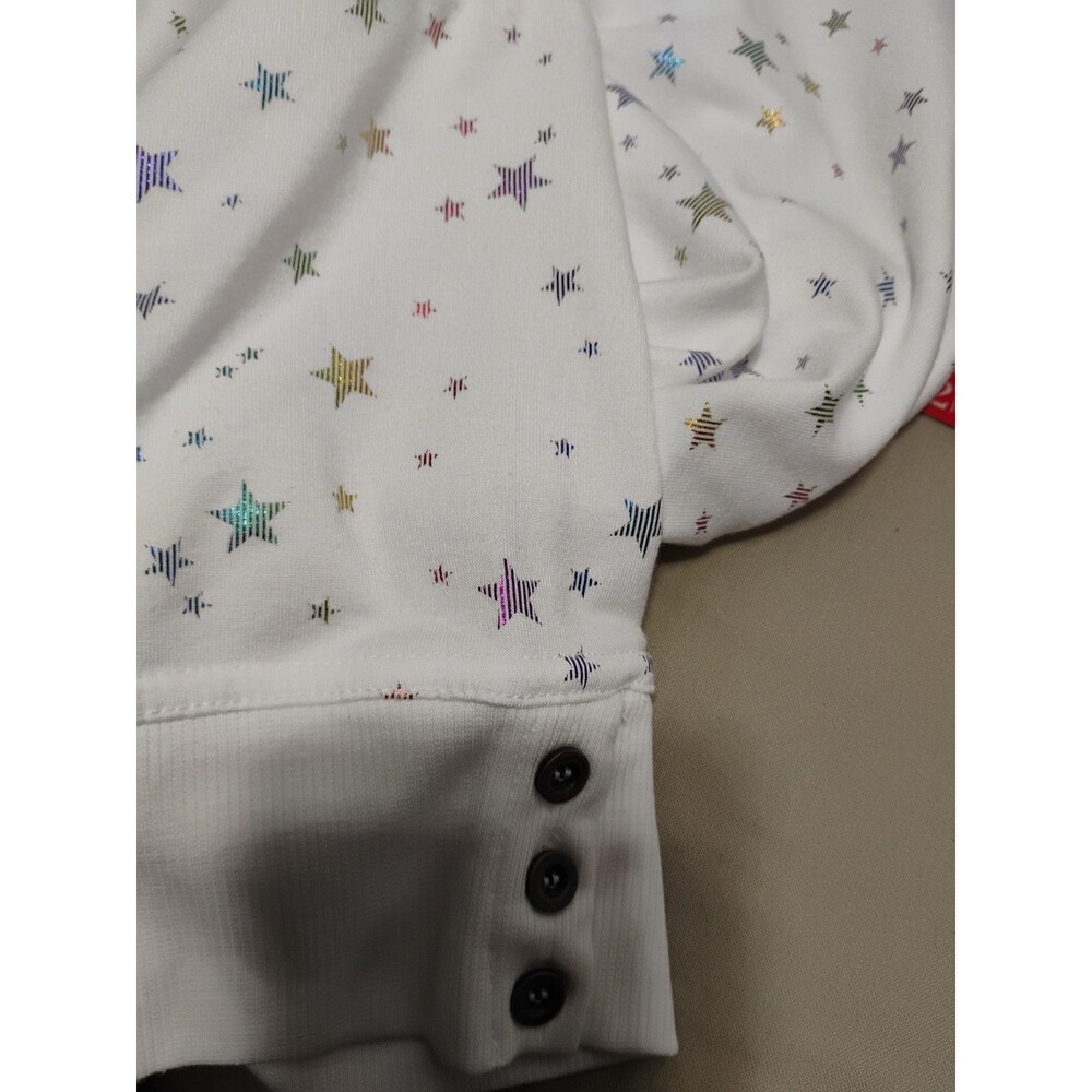 Jane + Delancey Womens Shirt Vneck Short Sleeve Colorful Stars Size 3x - Picture 6 of 10